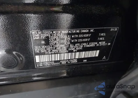 2020 Toyota Rav4 Xle from USA, damaged, VIN 2T3W1RFV7LC050989